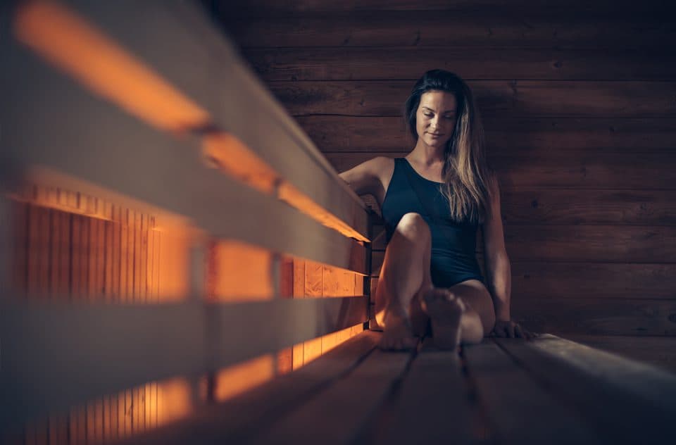 The wood burning sauna is the hottest installation during a Thermal journey at Scandinave Spa.