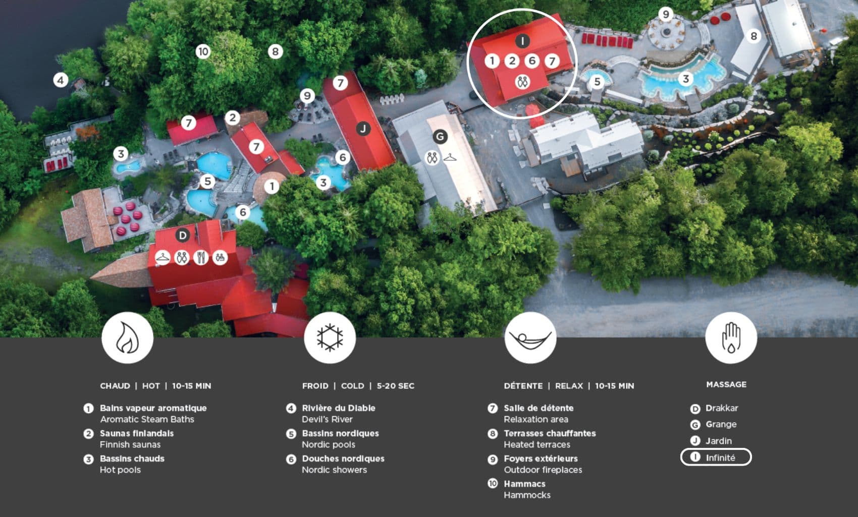 Site plan showing the Infinity building that is closed for renovations